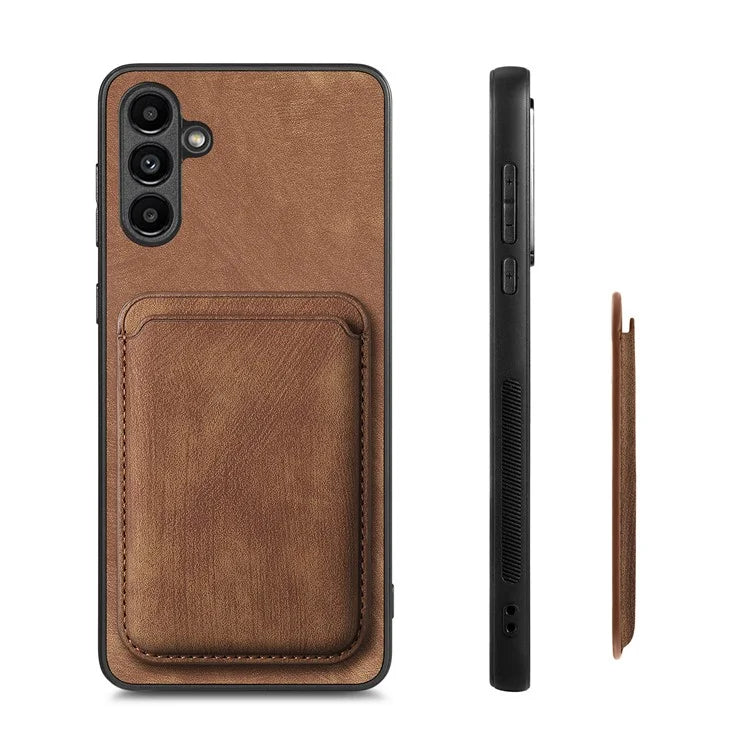 D12 For Samsung Galaxy A55 5G Case Leather+TPU Magnetic Card Holder Phone Back Cover