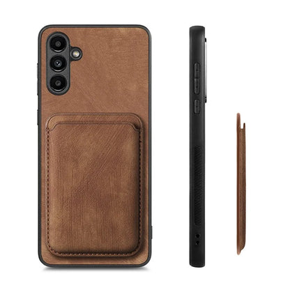 D12 For Samsung Galaxy A55 5G Case Leather+TPU Magnetic Card Holder Phone Back Cover