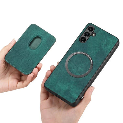 D12 For Samsung Galaxy A55 5G Case Leather+TPU Magnetic Card Holder Phone Back Cover
