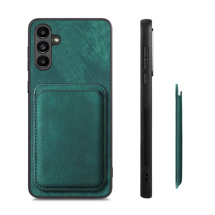 D12 For Samsung Galaxy A55 5G Case Leather+TPU Magnetic Card Holder Phone Back Cover