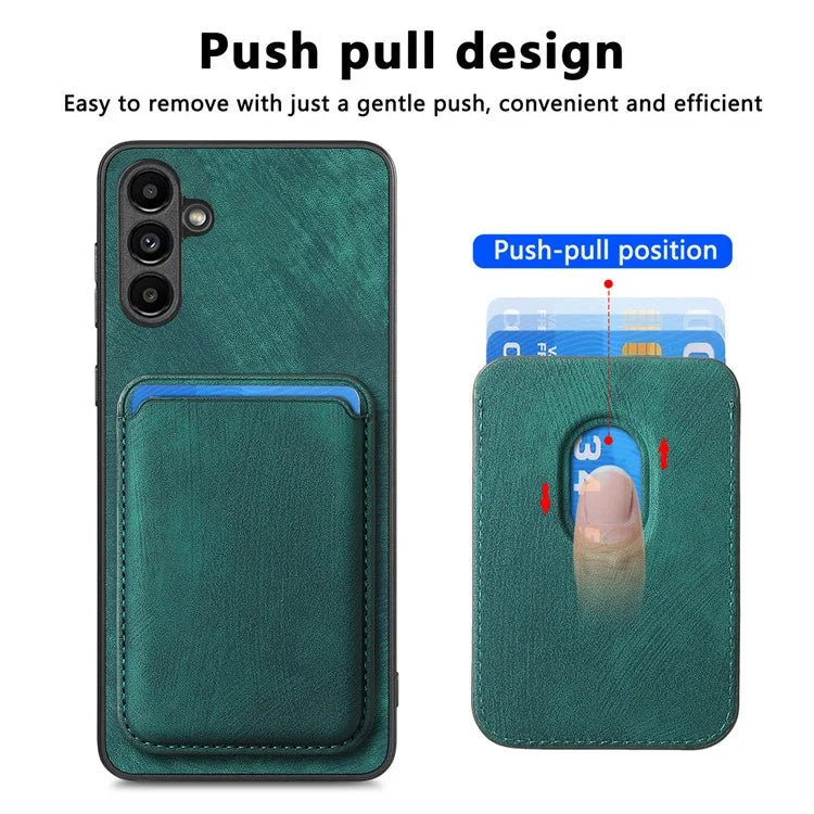 D12 For Samsung Galaxy A55 5G Case Leather+TPU Magnetic Card Holder Phone Back Cover