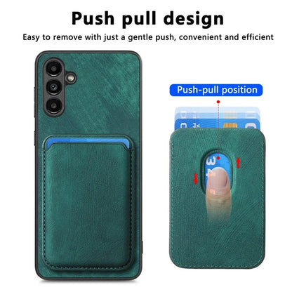 D12 For Samsung Galaxy A55 5G Case Leather+TPU Magnetic Card Holder Phone Back Cover