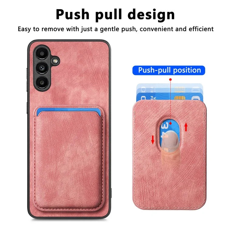 D12 For Samsung Galaxy A55 5G Case Leather+TPU Magnetic Card Holder Phone Back Cover