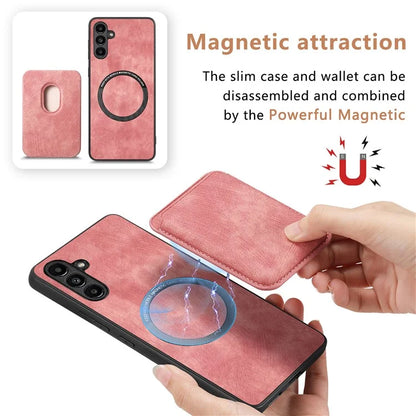 D12 For Samsung Galaxy A55 5G Case Leather+TPU Magnetic Card Holder Phone Back Cover