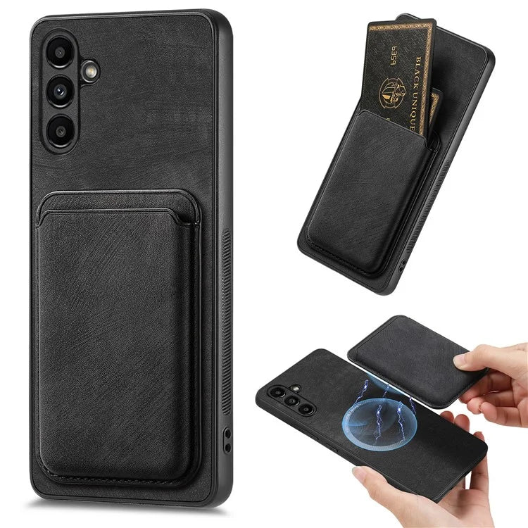 D12 For Samsung Galaxy A55 5G Case Leather+TPU Magnetic Card Holder Phone Back Cover