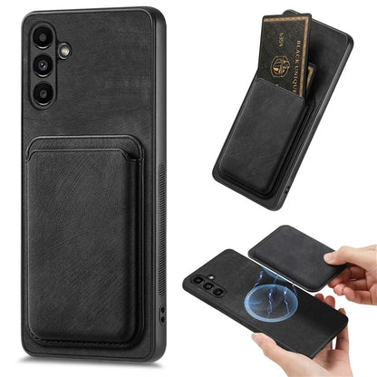 D12 For Samsung Galaxy A55 5G Case Leather+TPU Magnetic Card Holder Phone Back Cover