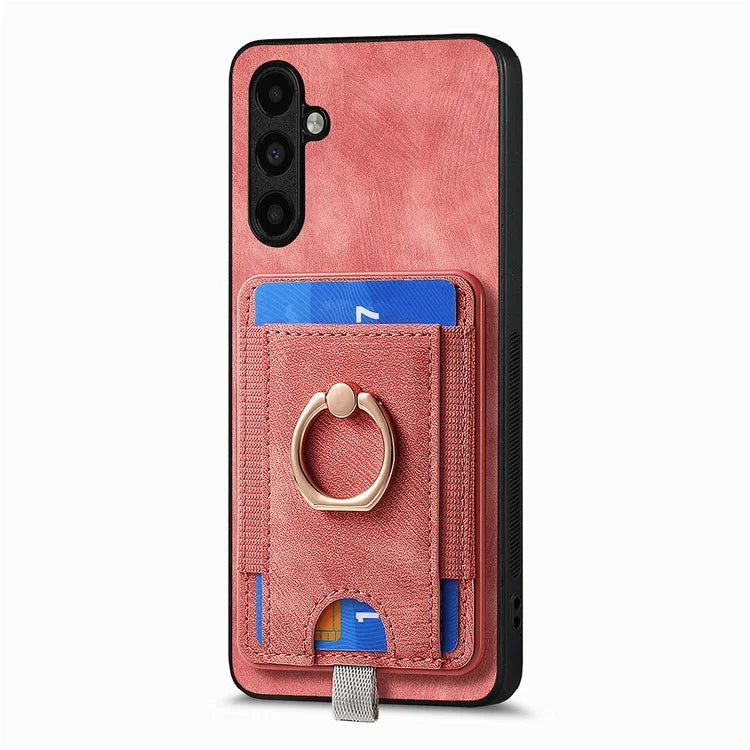 D7 For Samsung Galaxy M15 5G Magnetic Case Retro Detachable Card Holder Phone Shell