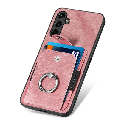 D2 For Samsung Galaxy M15 5G Case Ring Card Holder Kickstand Protective Cover