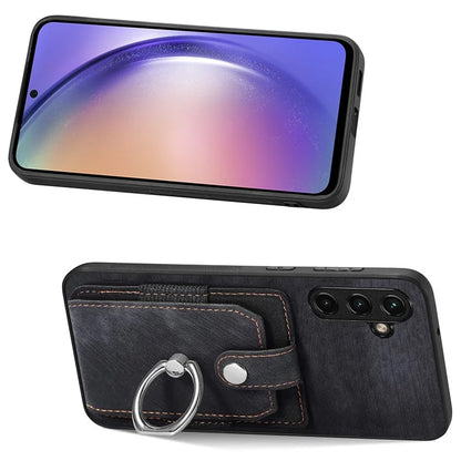 D2 For Samsung Galaxy M15 5G Case Ring Card Holder Kickstand Protective Cover