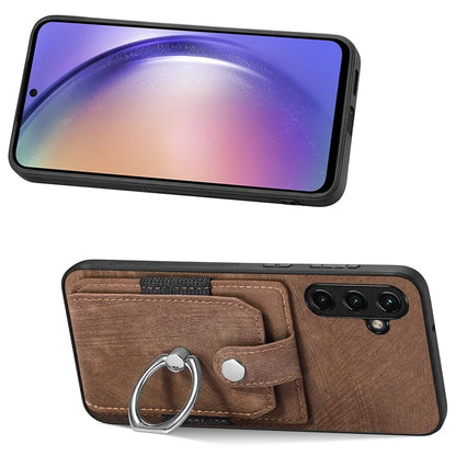 D2 For Samsung Galaxy M15 5G Case Ring Card Holder Kickstand Protective Cover