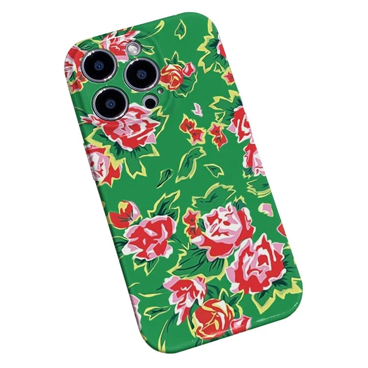 For iPhone 12 Pro 6.1 inch PC Case Chinese Northeast Flower Pattern Printing Phone Shell
