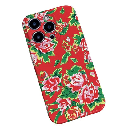 For iPhone 12 Pro 6.1 inch PC Case Chinese Northeast Flower Pattern Printing Phone Shell