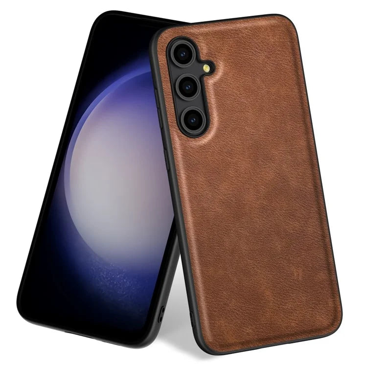 For Samsung Galaxy M55 5G / C55 5G / F55 5G Shockproof Case Retro Leather Covered Hybrid Phone Shell