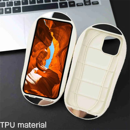 For iPhone 12 Pro Max Kickstand Case Denim Slipper Design Mirror Function TPU Phone Cover
