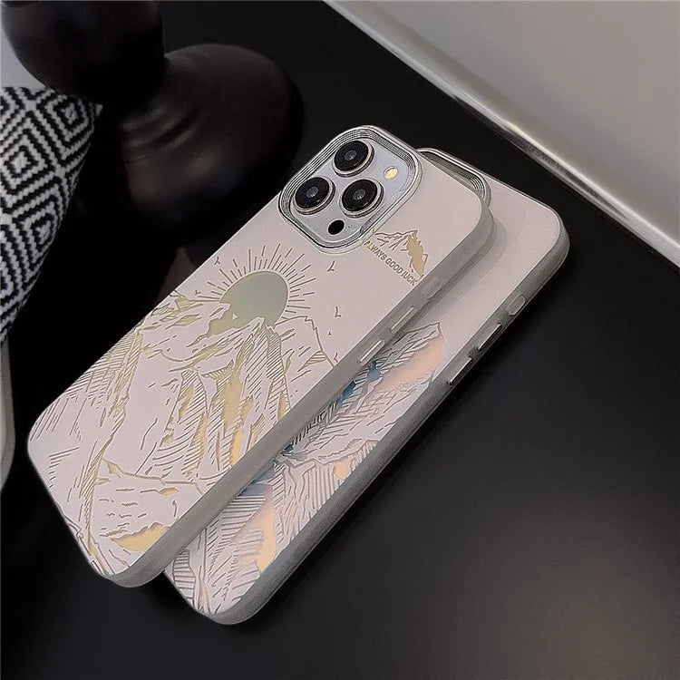 For iPhone 14 Pro Case Laser Effect Anti-scratch Protective Phone Cover