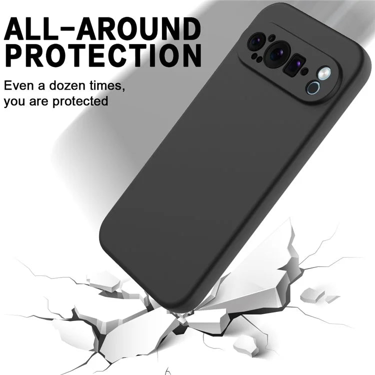 For Google Pixel 9 Pro XL Liquid Silicone Cell Phone Cases Drop-Proof Back Cover with Strap