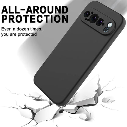 For Google Pixel 9 Pro XL Liquid Silicone Cell Phone Cases Drop-Proof Back Cover with Strap