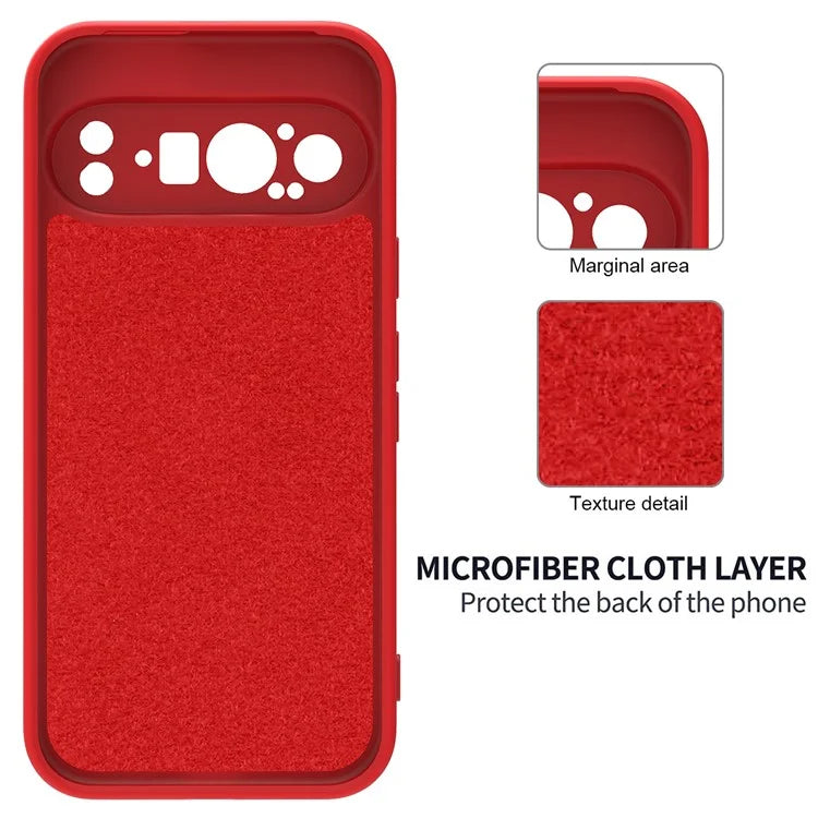 For Google Pixel 9 Pro XL Liquid Silicone Cell Phone Cases Drop-Proof Back Cover with Strap