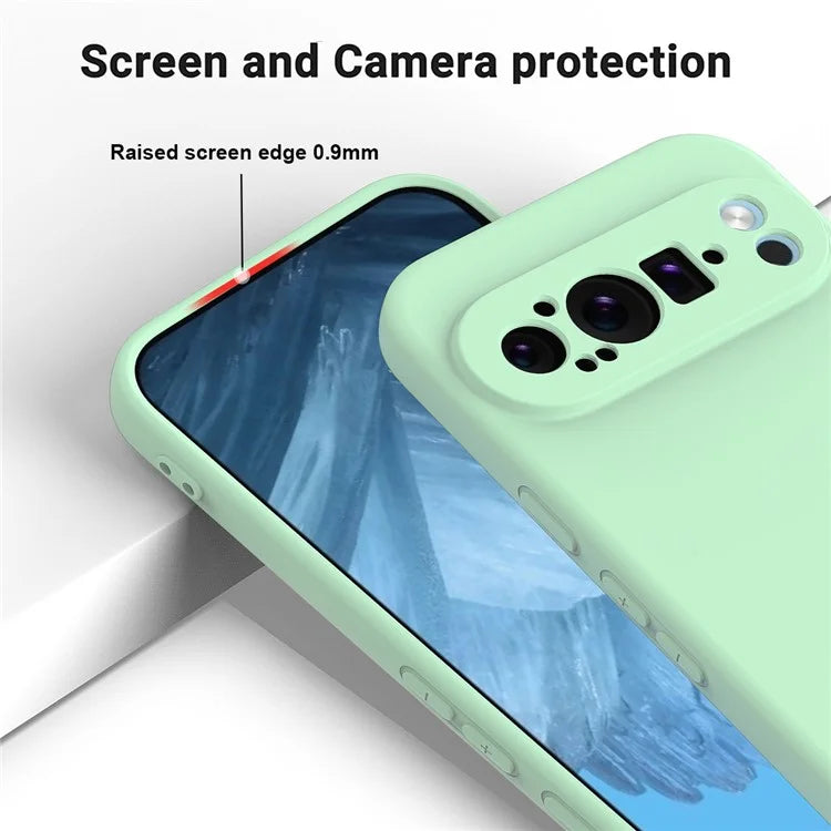 For Google Pixel 9 Pro XL Liquid Silicone Cell Phone Cases Drop-Proof Back Cover with Strap