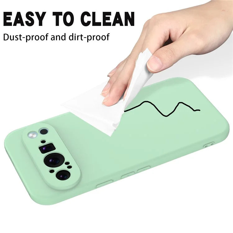 For Google Pixel 9 Pro XL Liquid Silicone Cell Phone Cases Drop-Proof Back Cover with Strap