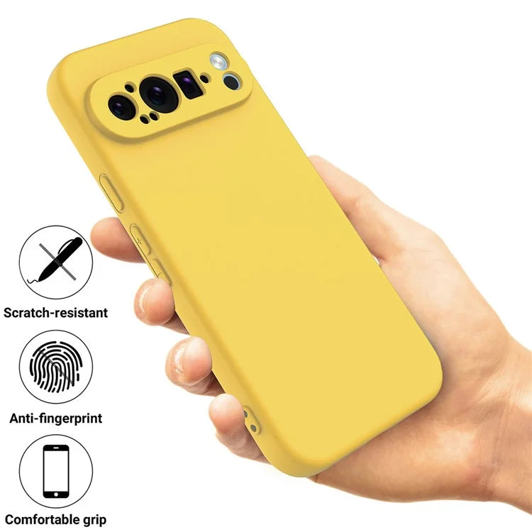 For Google Pixel 9 Pro XL Liquid Silicone Cell Phone Cases Drop-Proof Back Cover with Strap