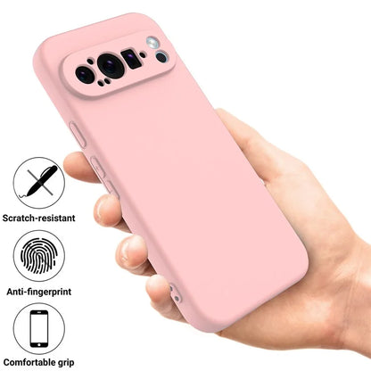 For Google Pixel 9 Pro XL Liquid Silicone Cell Phone Cases Drop-Proof Back Cover with Strap
