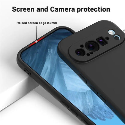 For Google Pixel 9 Pro Cell Phone Case Soft Lining Liquid Silicone Anti-Scratch Back Cover