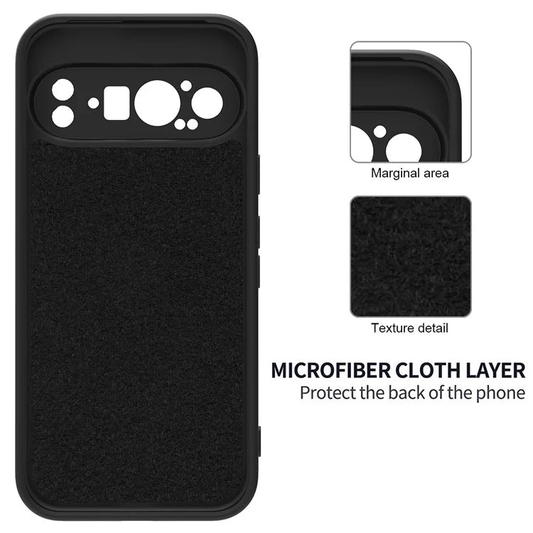 For Google Pixel 9 Pro Cell Phone Case Soft Lining Liquid Silicone Anti-Scratch Back Cover