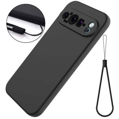 For Google Pixel 9 Pro Cell Phone Case Soft Lining Liquid Silicone Anti-Scratch Back Cover