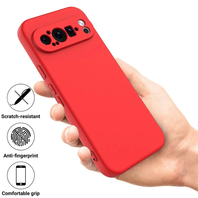 For Google Pixel 9 Pro Cell Phone Case Soft Lining Liquid Silicone Anti-Scratch Back Cover