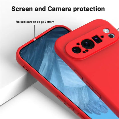 For Google Pixel 9 Pro Cell Phone Case Soft Lining Liquid Silicone Anti-Scratch Back Cover