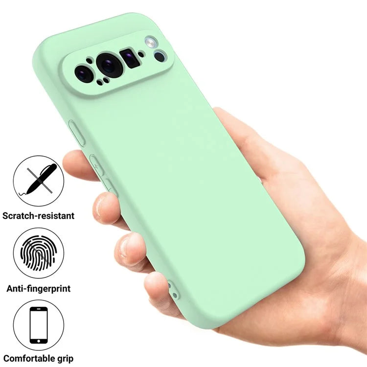 For Google Pixel 9 Pro Cell Phone Case Soft Lining Liquid Silicone Anti-Scratch Back Cover