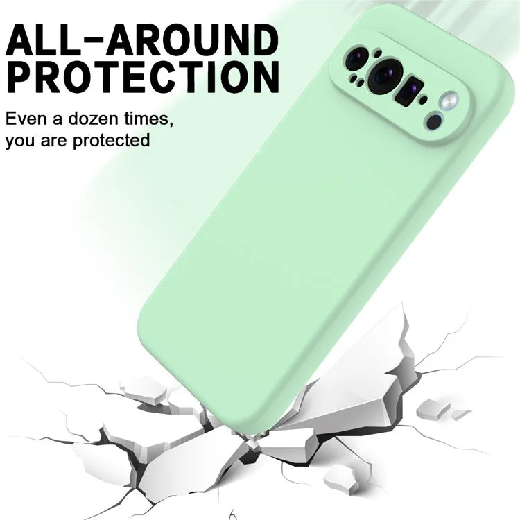 For Google Pixel 9 Pro Cell Phone Case Soft Lining Liquid Silicone Anti-Scratch Back Cover