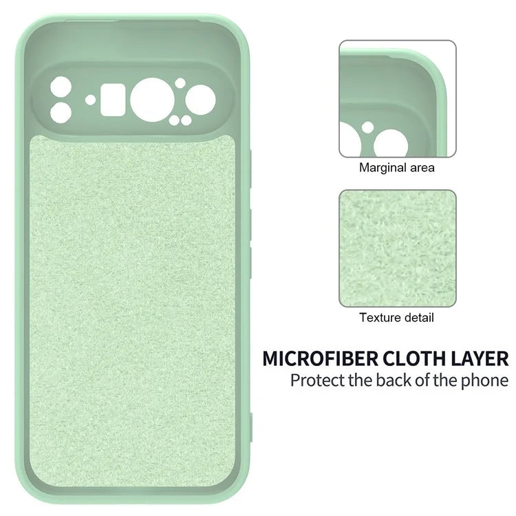 For Google Pixel 9 Pro Cell Phone Case Soft Lining Liquid Silicone Anti-Scratch Back Cover