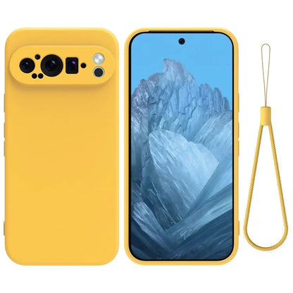 For Google Pixel 9 Pro Cell Phone Case Soft Lining Liquid Silicone Anti-Scratch Back Cover