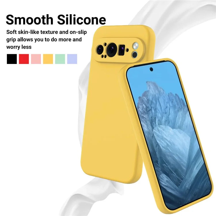 For Google Pixel 9 Pro Cell Phone Case Soft Lining Liquid Silicone Anti-Scratch Back Cover