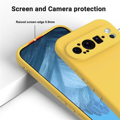For Google Pixel 9 Pro Cell Phone Case Soft Lining Liquid Silicone Anti-Scratch Back Cover