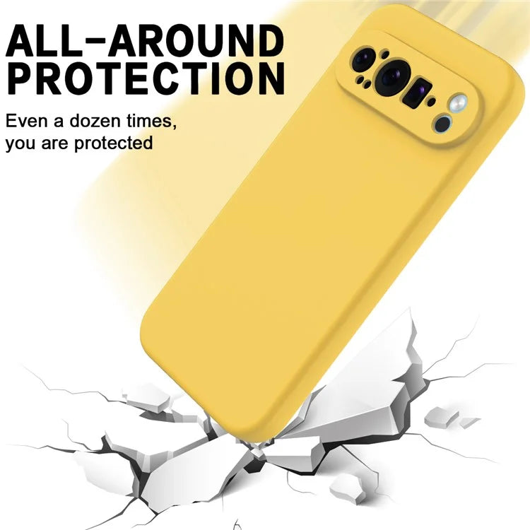 For Google Pixel 9 Pro Cell Phone Case Soft Lining Liquid Silicone Anti-Scratch Back Cover