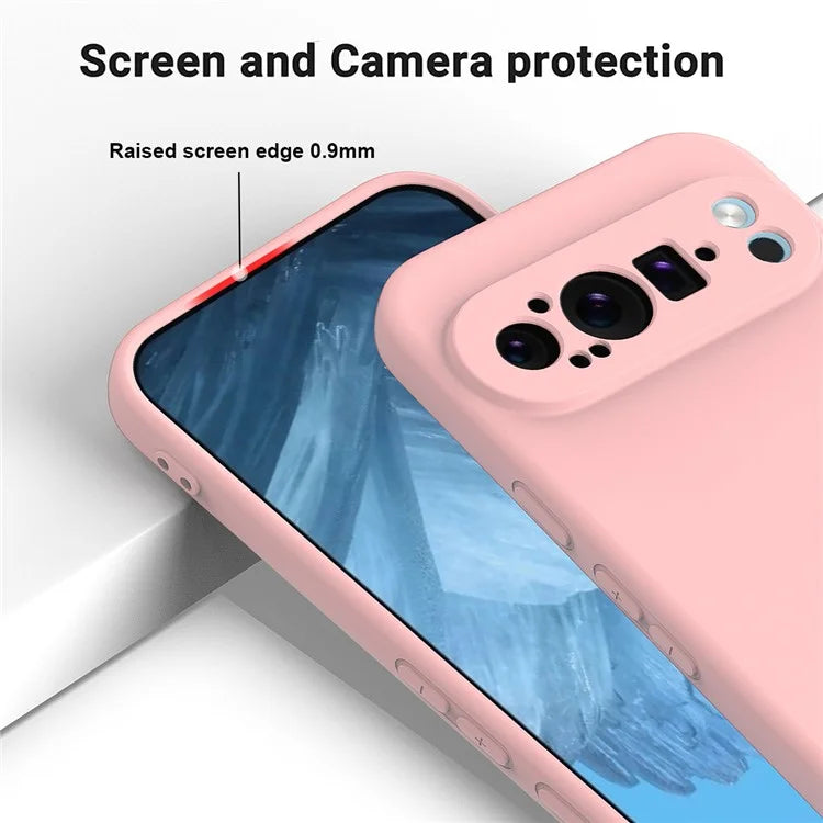 For Google Pixel 9 Pro Cell Phone Case Soft Lining Liquid Silicone Anti-Scratch Back Cover