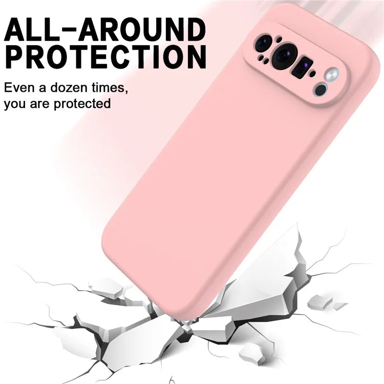 For Google Pixel 9 Pro Cell Phone Case Soft Lining Liquid Silicone Anti-Scratch Back Cover