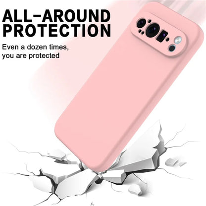 For Google Pixel 9 Pro Cell Phone Case Soft Lining Liquid Silicone Anti-Scratch Back Cover