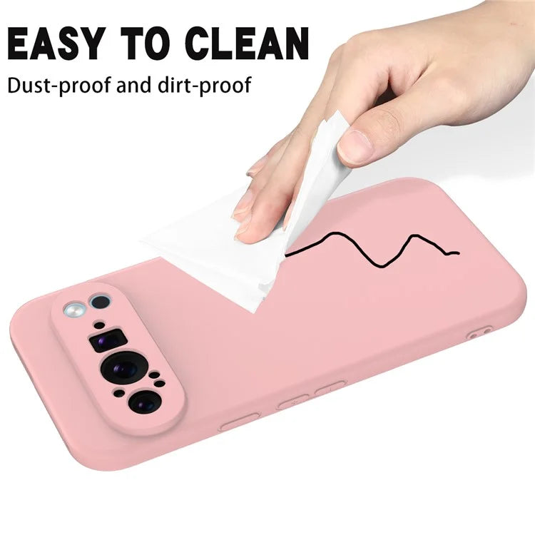 For Google Pixel 9 Pro Cell Phone Case Soft Lining Liquid Silicone Anti-Scratch Back Cover