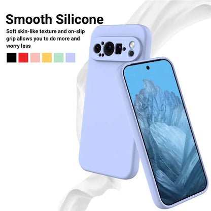 For Google Pixel 9 Pro Cell Phone Case Soft Lining Liquid Silicone Anti-Scratch Back Cover