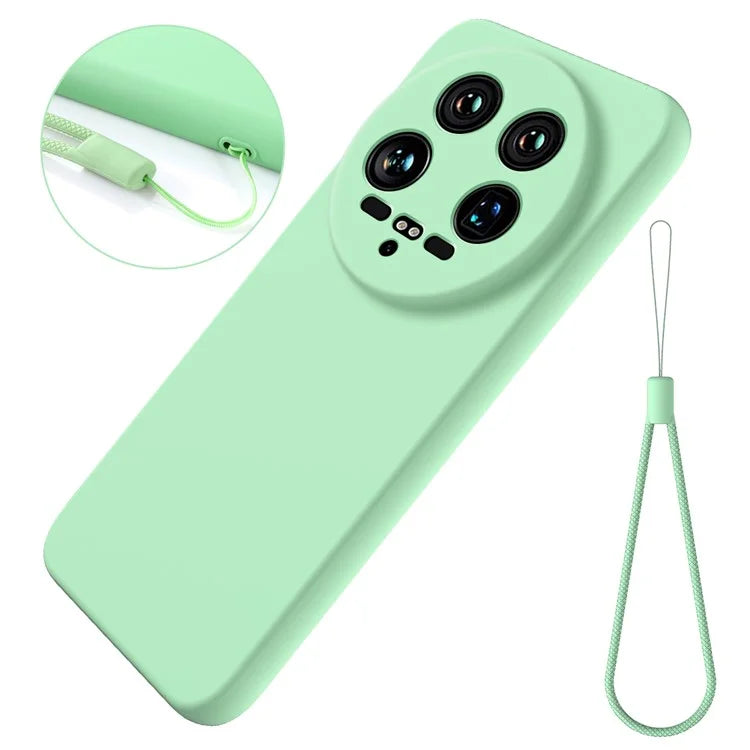 For Xiaomi 14 Ultra Phone Case Liquid Silicone Protective Cover with Hand Strap