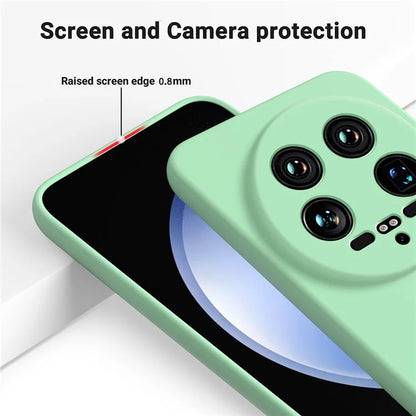 For Xiaomi 14 Ultra Phone Case Liquid Silicone Protective Cover with Hand Strap