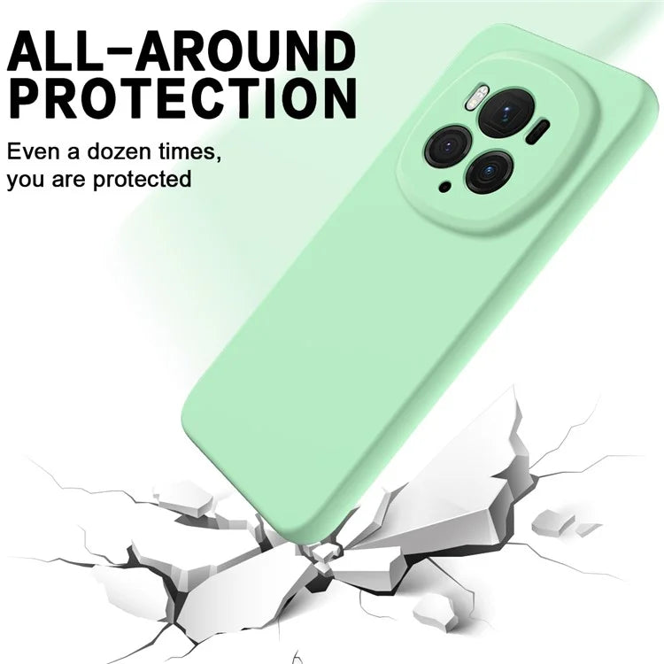 Back Case for Honor Magic6 Pro 5G Liquid Silicone Mobile Phone Cover with Strap