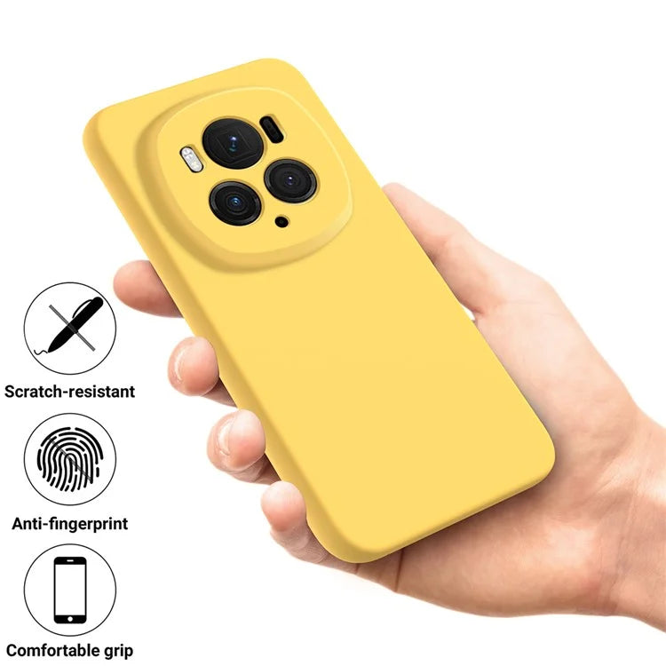 Back Case for Honor Magic6 Pro 5G Liquid Silicone Mobile Phone Cover with Strap