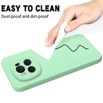 For Honor Magic6 5G Cell Phone Case Solid Color Liquid Silicone Anti-scratch Cover with Strap