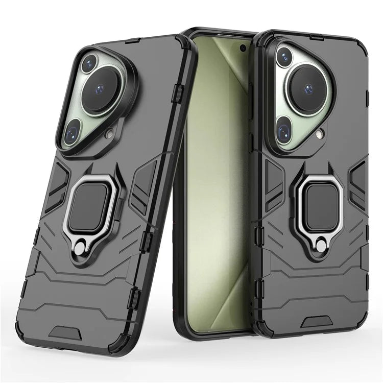 For Huawei Pura 70 Ultra Case Ring Kickstand Drop-proof PC+TPU Shell