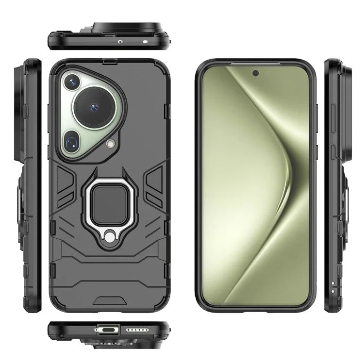 For Huawei Pura 70 Ultra Case Ring Kickstand Drop-proof PC+TPU Shell